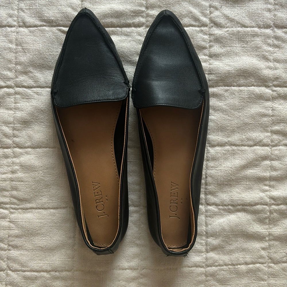 Leather Point-Toe Flats